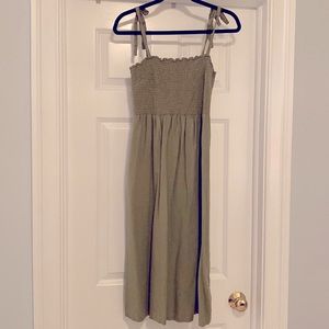Gap Smocked Linen Tie Strap Dress
